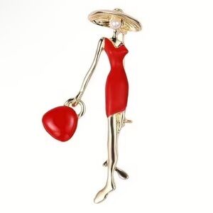 Scarlet Muse Lady Silhouette Brooch